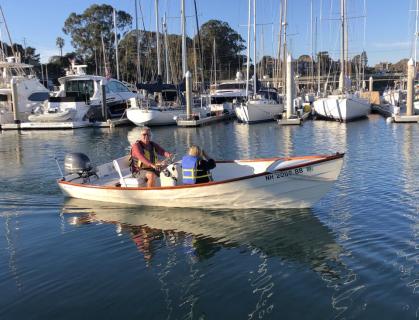 Susie, shown on her maiden visit, on a harbor tour.