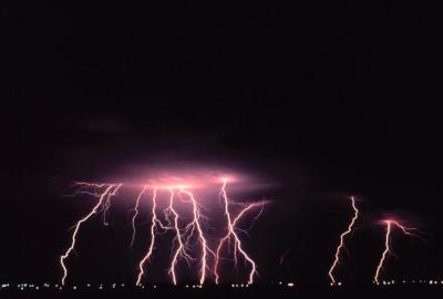 Timelapse shot of lightning